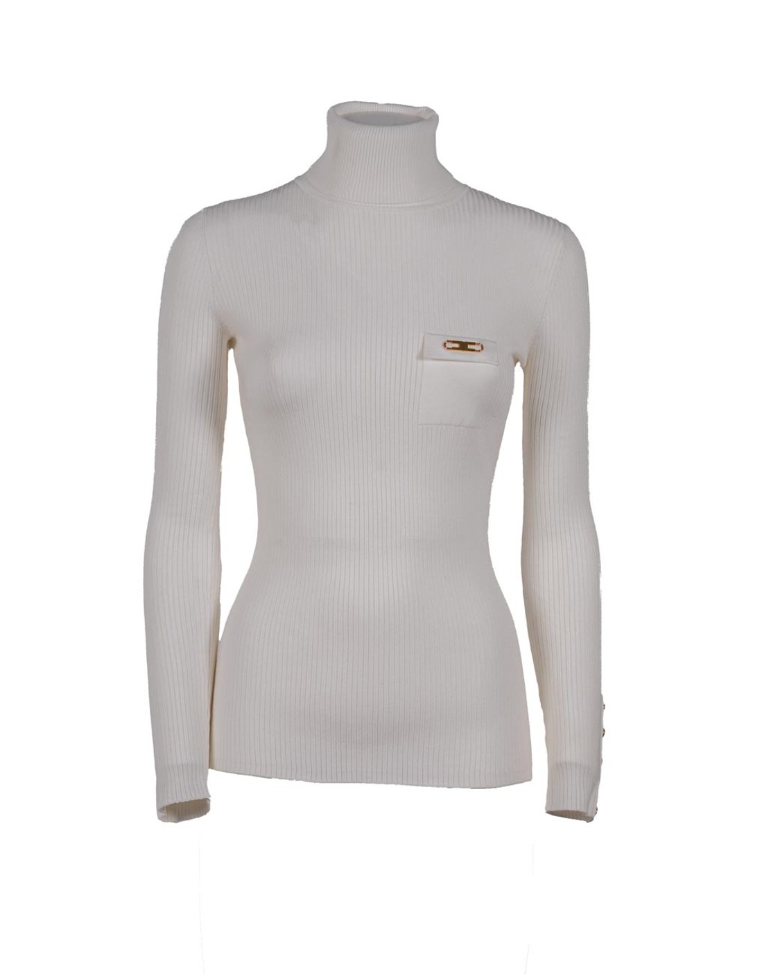 shop ELISABETTA FRANCHI  Lupetto: Elisabetta Franchi maglia a costine con taschino.
Collo dolcevita.
Maniche con bottoni al fondo.
Taschino in raso con dettaglio logo.
Vestibilità Slim.
Composizione: 64%Lyocell 20%Poliammide 16%Seta.
Made in Italy.. MK11B56E2-360 number 4203704